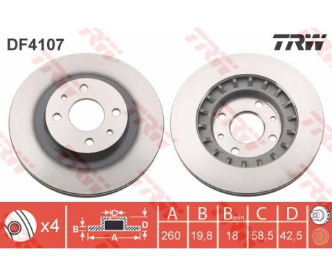 ÖN FREN AYNASI VEGA 110-11216V95 260x19.8x4DLxHAVALI