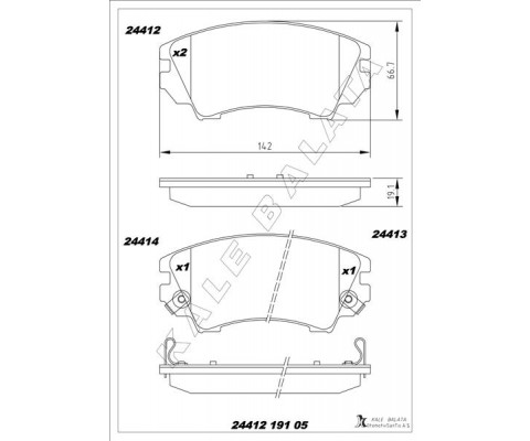 ÖN BALATA OPEL ASTRA J 12 >14 > INSIGNIA 08 >11 > ZAFIRA 11 > SAAB 9.5 10 >17 JANT GDB1783