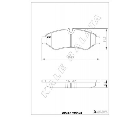 FREN BALATASI ARKA MERCEDES SPRINTER B907 B910 TEK TEKER