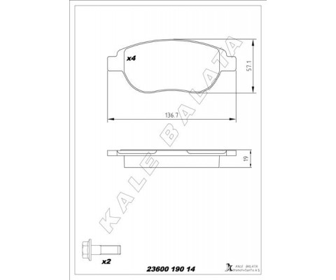ÖN FREN BALATASI PEUGEOT P207 06> P307 00> PARTNER 03> CITROEN BERLINGO 00> C3 02> C4 04> XSARA 00> FIAT DOBLO 01>