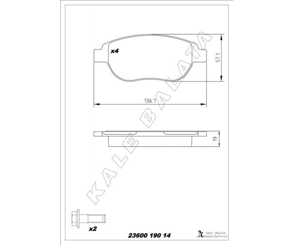 ÖN FREN BALATASI PEUGEOT P207 06> P307 00> PARTNER 03> CITROEN BERLINGO 00> C3 02> C4 04> XSARA 00> FIAT DOBLO 01>