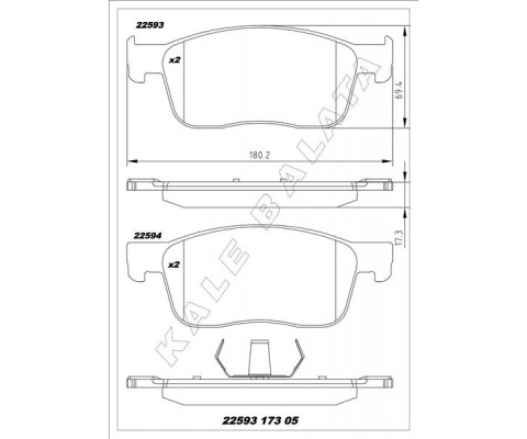 ÖN FREN BALATASI FIAT SCUDO 23> ZAFIRA LIFE 19> VIVARO C 19> JUMPY III 16> EXPERT 16> TOYOTA PROACE 16> 304 mm