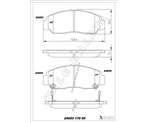 ÖN FREN BALATA HONDA CIVIC 1.6L R16A2 VTEC sedan FD6 06-11 / 1.8L R18A2 FD7 06->