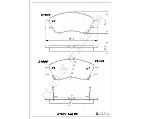 ÖN FREN BALATA KÜÇÜK TİP HONDA CIVIC 1.6L D16 SI enjeksiyonlu 92-95 1.4L D14A EURO 96-00 / JAZZ 1.4L L13A GD 02-08