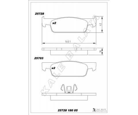 ÖN FREN BALATA RENAULT CLIO IV 12> DACIA LOGAN II 12> SANDERO II 12>