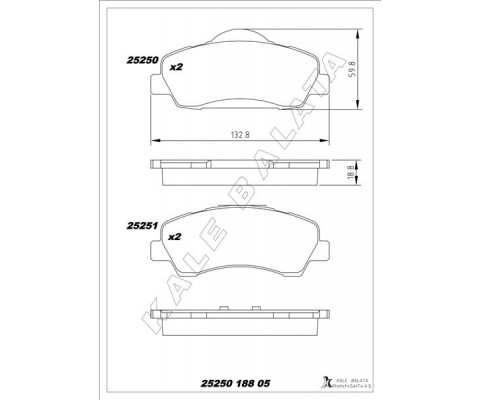 ÖN FREN BALATASI PEUGEOT P301 12> P308 13> CITROEN C-ELYSEE 12> C4 14> 266mm
