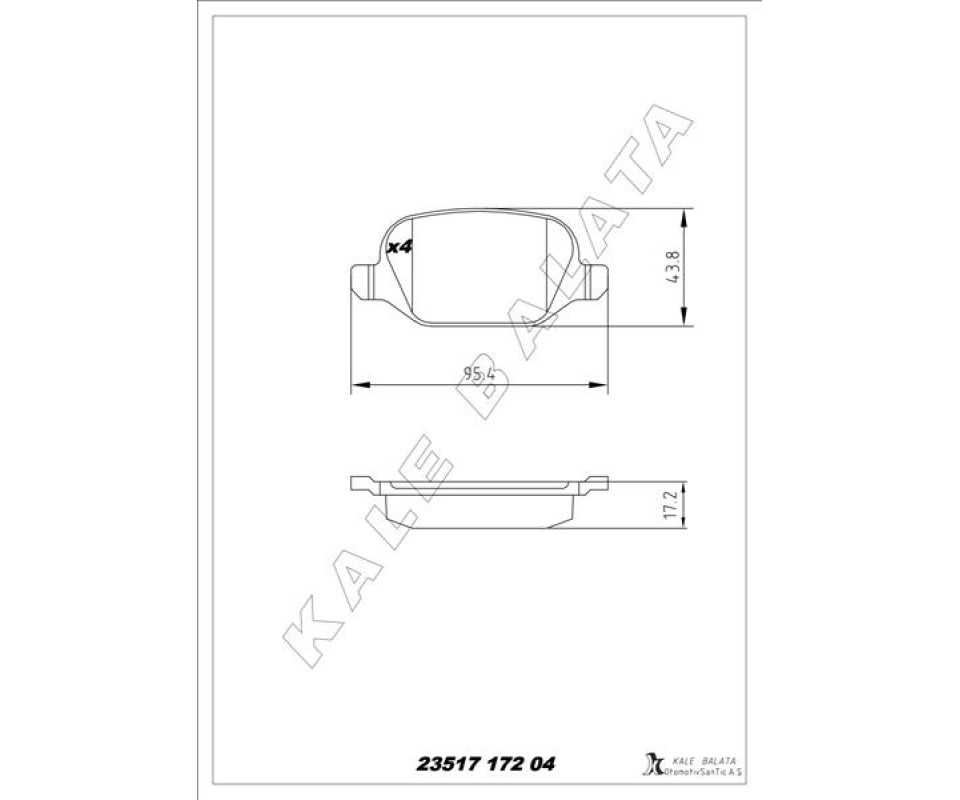 ARKA FREN BALATASI ALFA ROMEO MITO 09> FIAT LINEA 09> 1.3JTD 1.4TJET 1.6JTD FİŞSİZ