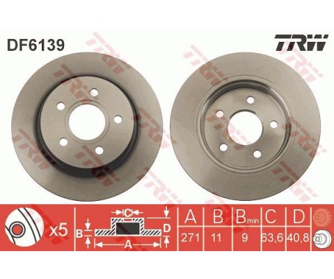 ARKA FREN DISK AYNASI FOCUS III 11 17 271x11x63.5x41x5DL