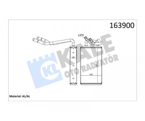 KALORİFER RADYATÖRÜ FORD TRANSİT 01> AC KLİMALI