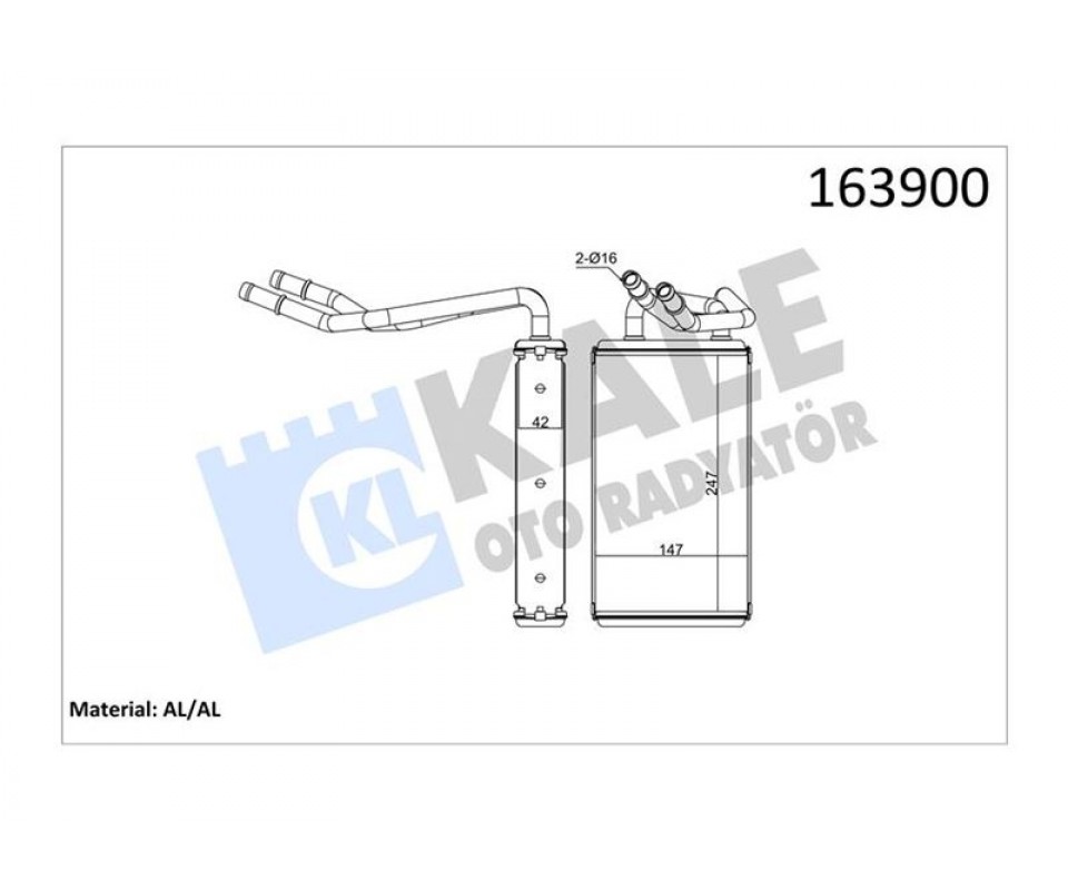 KALORİFER RADYATÖRÜ FORD TRANSİT 01> AC KLİMALI
