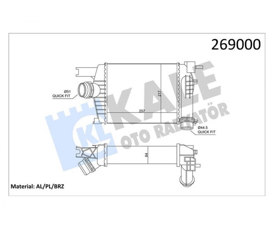 TURBO RADYATÖRÜ INTERCOOLER CLIO IV 12> CAPTUR 13> DUSTER 13> 0.9TCe 1.2TCe 1.5dCi