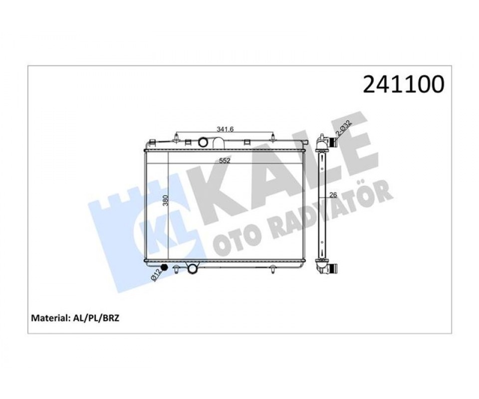 RADYATÖR P206 1.4HDI TURBO DİESEL 1.6I 16V-1.9D-2.0HDI TURBO DİESEL - 2.0I 16V 1 SIRA ALB SİSTEM