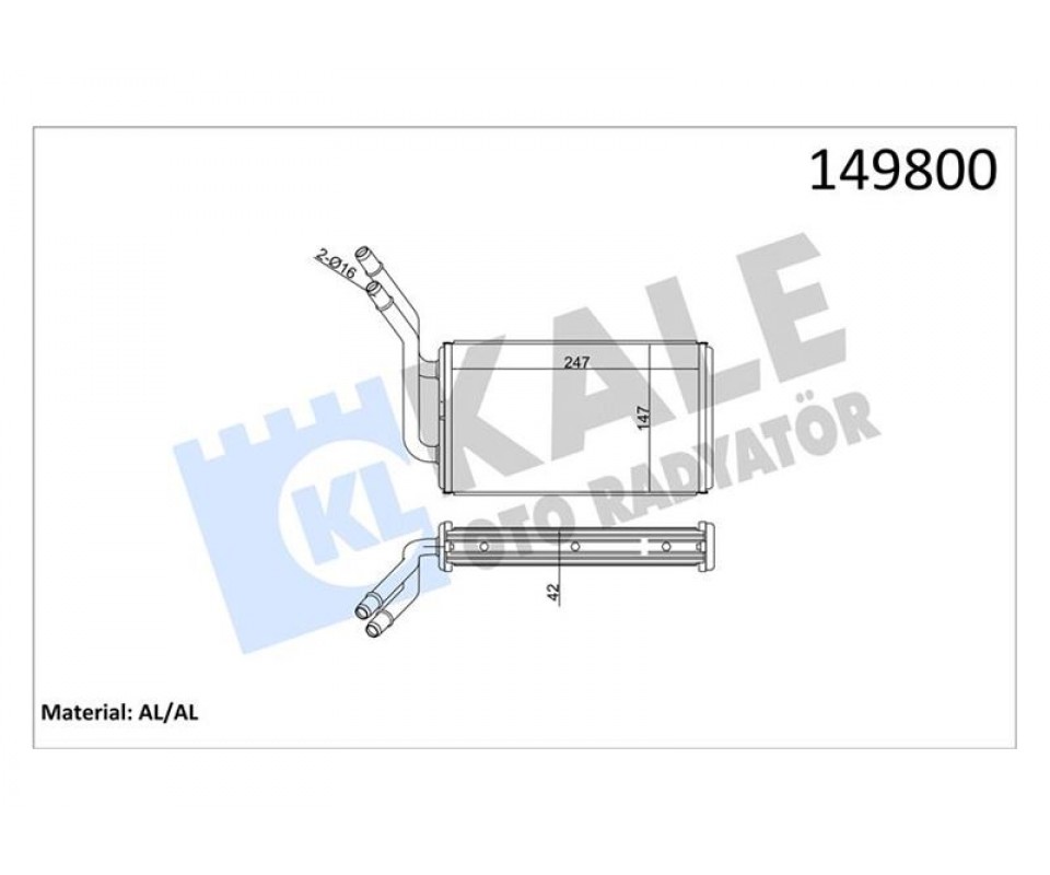 KALORİFER RADYATÖRÜ FORD TRANSİT 01> -AC KLİMASIZ