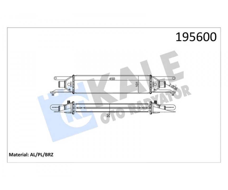 TURBO RADYATÖRÜ INTERCOOLER LINEA 1.3JTD 450x101x50 AL AL SİSTEM