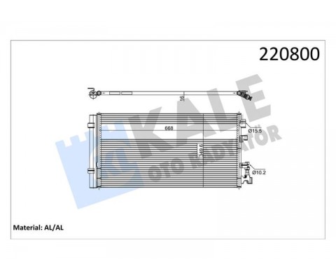 KLİMA KONDANSER RADYATÖRÜ RENAULT FLUENCE 09> MEGANE III 09> 1.5dCi 1.6 1.6dCi 348x685x16