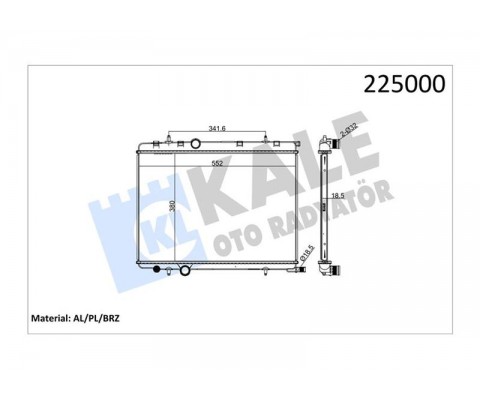 RADYATÖR BRAZİNG KALIN TİP PEUGEOT 206 1.6İ-1.4HDI 98 > 380X538X26 MEK.