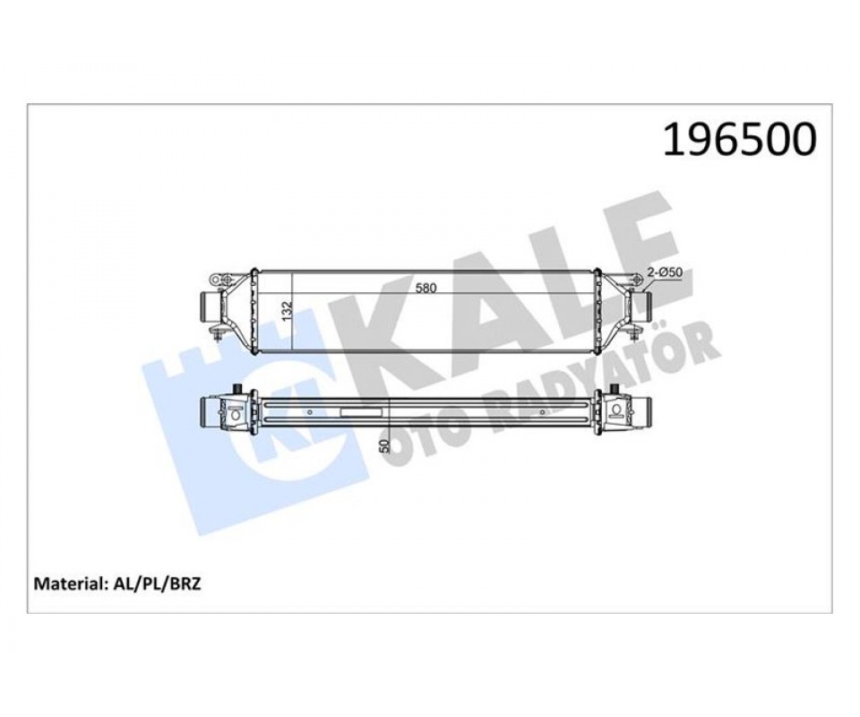 TURBO RADYATÖRÜ INTERCOOLER LINEA 1.4JTD 580x132x50 AL AL SİSTEM