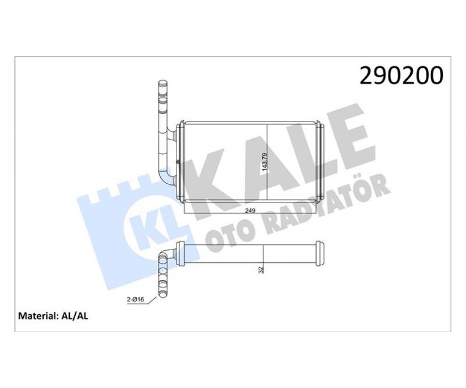 KALORİFER RADYATÖRÜ FORD TRANSİT 93> T12-T15 ALÜMİNYUM