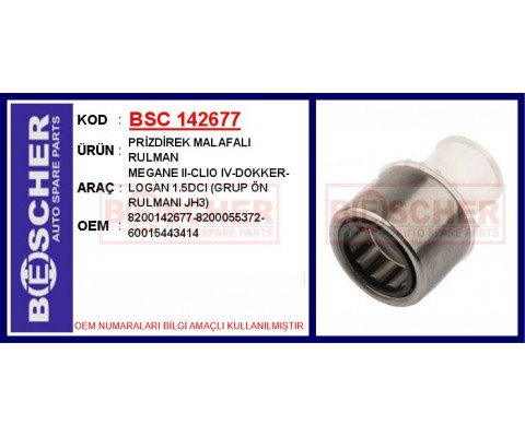 PRİZDİREK MALAFALI RULMAN MEGANE II-CLIO IV-DOKKER-LOGAN 1.5DCI GRUP ÖN RULMANI JH3