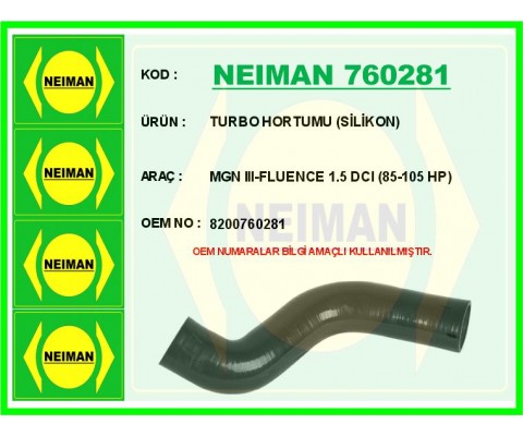 TURBO HORTUMU METAL BORU HARİÇ RENAULT MEGANE III 09> FLUENCE 09> 1.5 DCI 85-105 HP