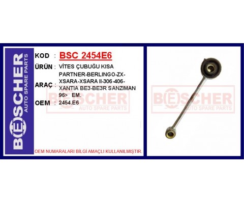 VİTES ÇUBUĞU KISA PARTNER-BERLINGO-ZX-XSARA-XSARA II-306-406-XANTIA BE3-BE3R SANZIMAN 96> EM.