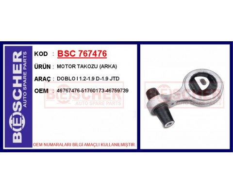 MOTOR TAKOZU ARKA FIAT DOBLO I 1.2-1.9 D-1.9 JTD