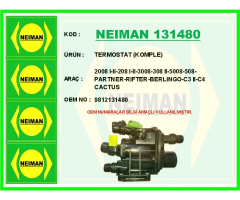 TERMOSTAT KOMPLE ASTRA L-CORSA F-MOKKA-CROSSLAND-GRANDLAND-COMBO E-P208 I-II-P2008 I-II-P3008-P308 II-P5008-P508-PARTNER-RIFTER-BERLINGO-C3 II-C4 CACTUS- PICASSO-C5 AIRCROSS 1.2 THP-PureTech EB2
