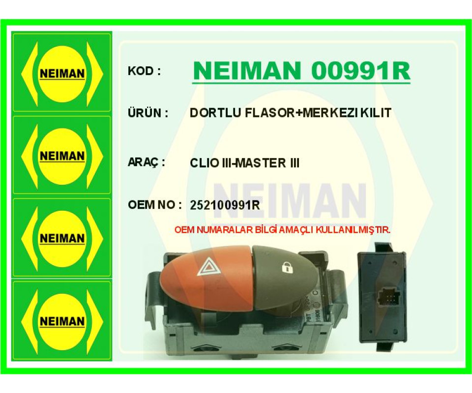 DORTLU FLASOR MERKEZI KILIT CLIO III-MASTER III