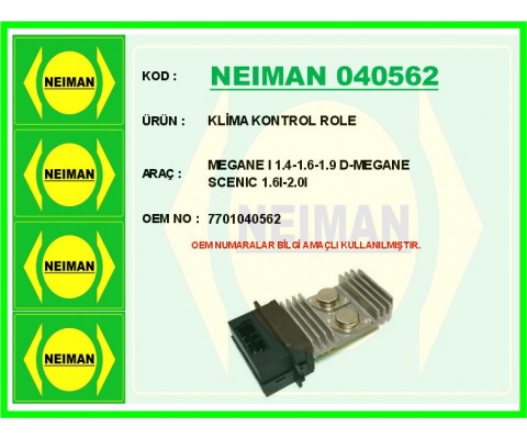 KLİMA KONTROL ROLE MEGANE I 1.4-1.6-1.9 D-MEGANE SCENIC 1.6I-2.0I