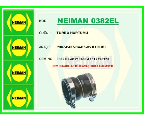 TURBO HORTUMU P307-P407-C4-C5-C5 II 1.6HDI