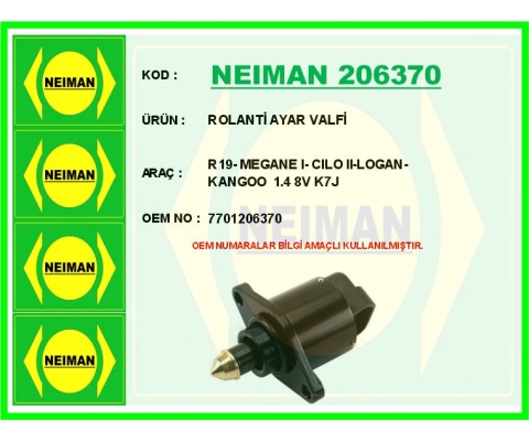 ROLANTİ AYAR VALFİ R19- MEGANE I- CILO II-LOGAN-KANGOO 1.4 8V K7J