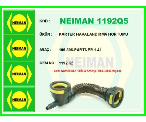 KARTER HAVALANDIRMA HORTUMU 106-306-PARTNER 1.4 İ