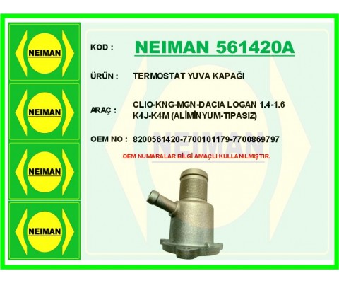 TERMOSTAT YUVASI RENAULT CLIO-KANGOO-MEGANE DACIA LOGAN 1.4-1.6 K4J-K4M PLASTİK-TIPASIZ