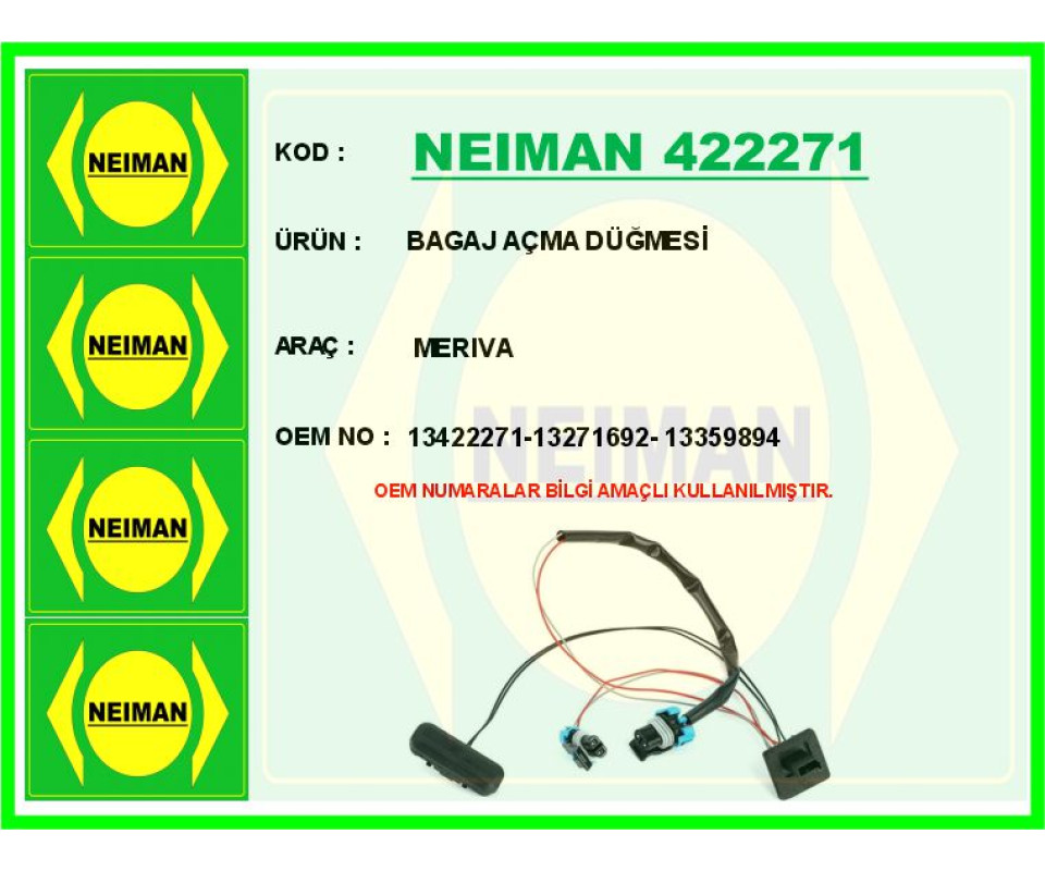 BAGAJ AÇMA DÜĞMESİ SWİCİ OPEL MERIVA B 10>17