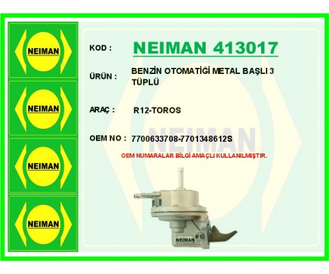 BENZİN OTOMATİĞİ METAL BAŞLI 3 TÜPLÜ R12-TOROS