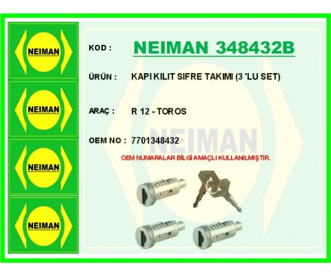 KAPI KILIT SIFRE TAKIMI 3 LU SET R 12 - TOROS