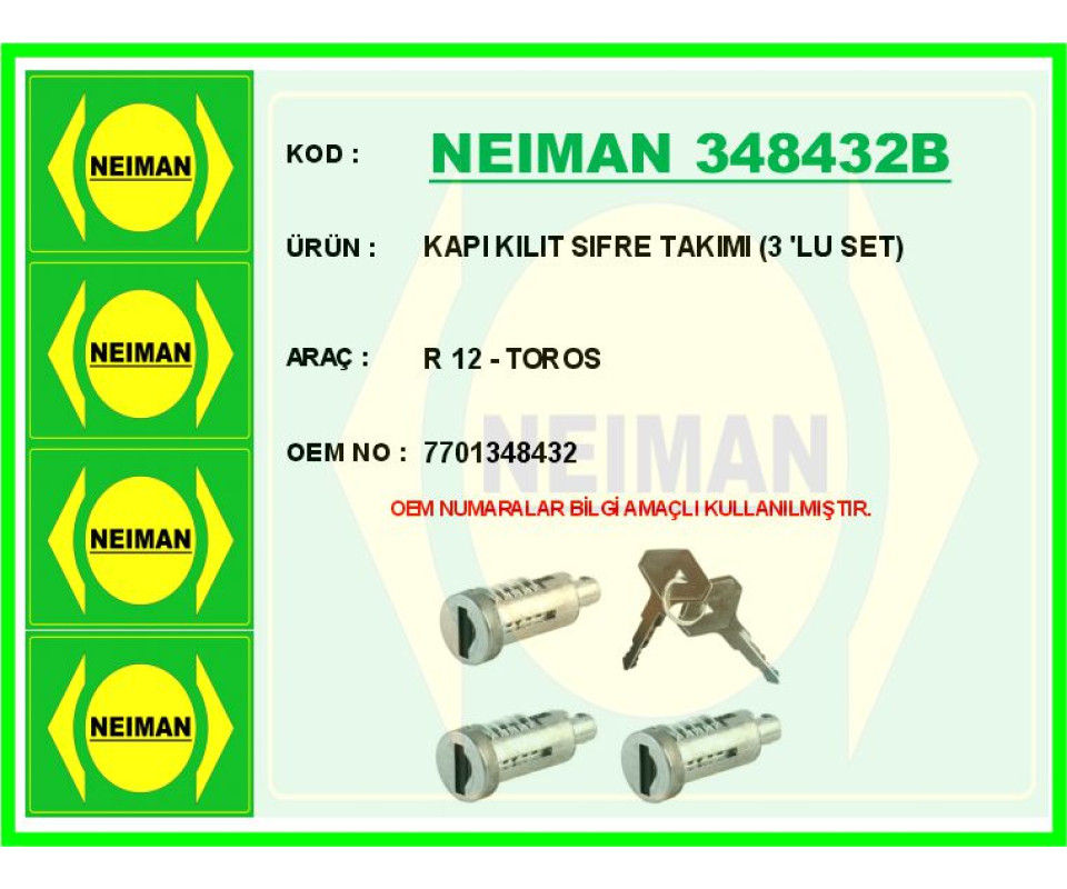 KAPI KILIT SIFRE TAKIMI 3 LU SET R 12 - TOROS