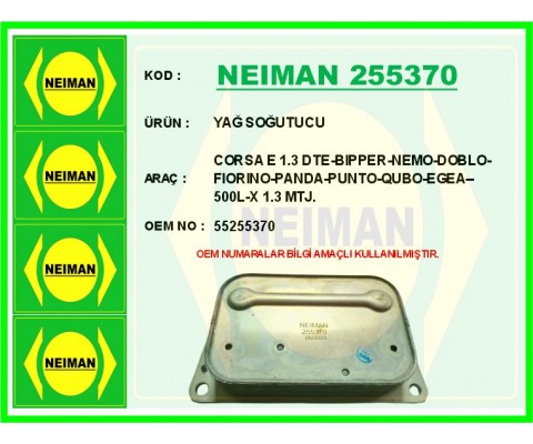 YAĞ SOĞUTUCU FIAT EGEA 16> 500L 12> DOBLO 15> FIORINO 16> ALFA ROMEO MİTO 09>18 1.3D MTJ EURO 6