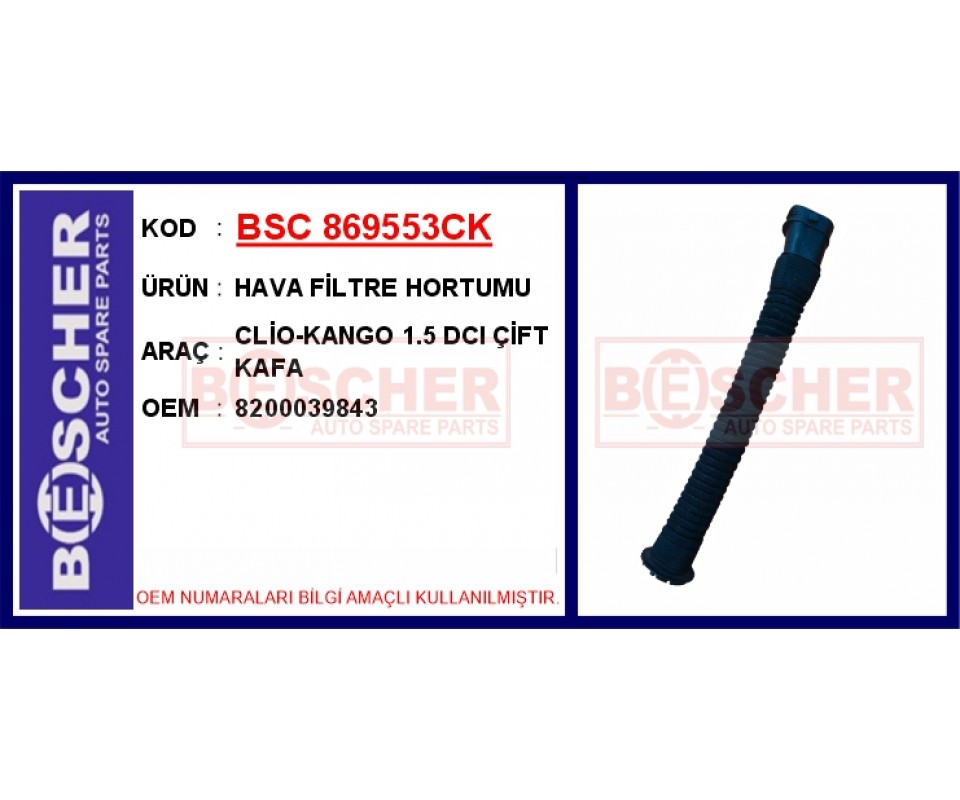 HAVA FİLTRE HORTUMU CLİO-KANGO 1.5 DCI ÇİFT KAFA