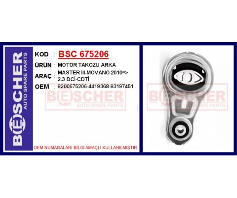MOTOR TAKOZU ARKA MASTER III-MOVANO 2010 > 2.3 DCİ-CDTİ