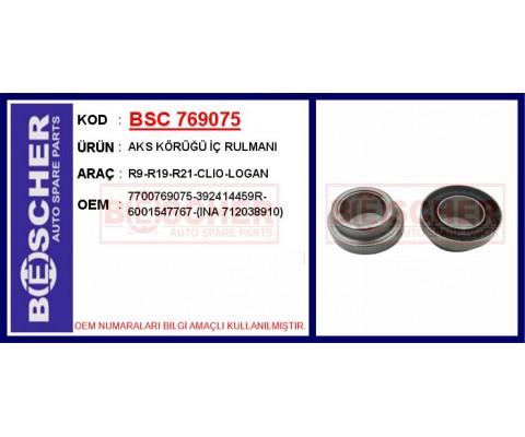 AKS KÖRÜĞÜ İÇ RULMANI R9-R19-R21-CLIO-LOGAN