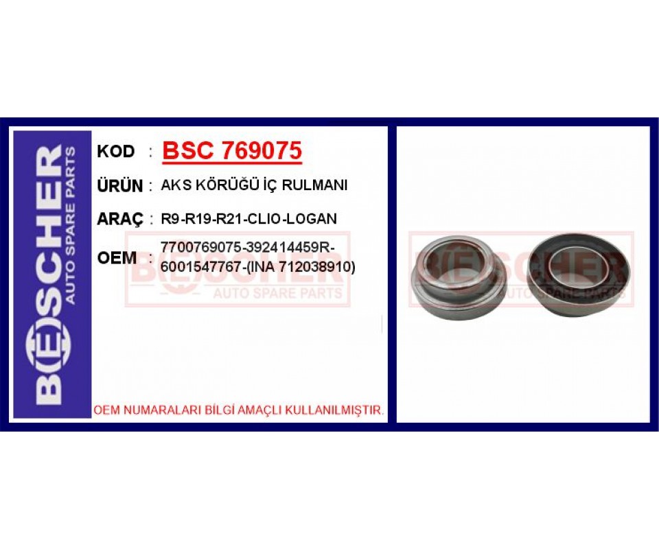 AKS KÖRÜĞÜ İÇ RULMANI R9-R19-R21-CLIO-LOGAN