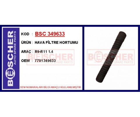 HAVA FİLTRE HORTUMU R9-R11 1.4