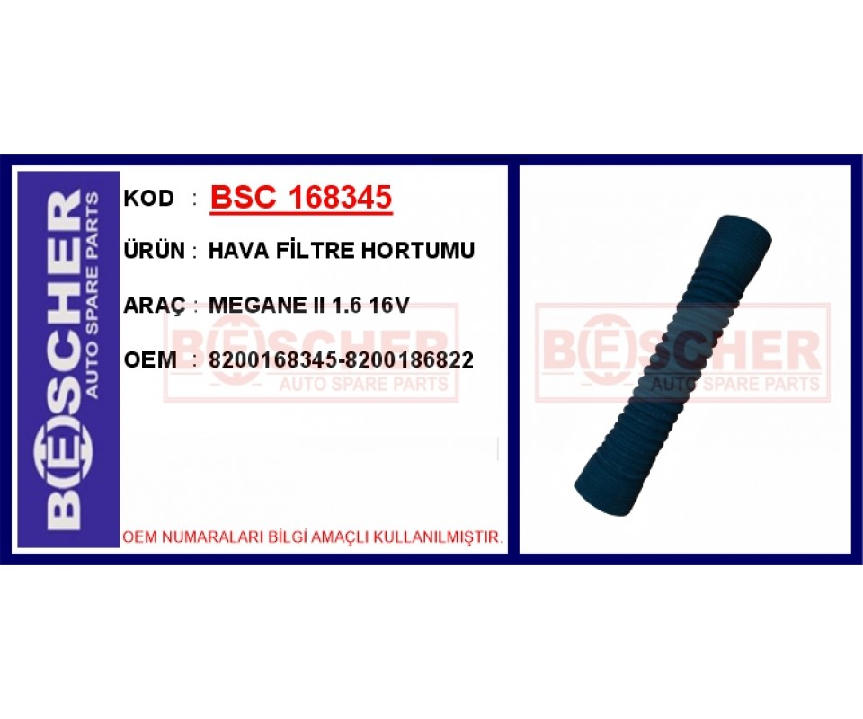 HAVA FİLTRE HORTUMU MEGANE II 1.6 16V
