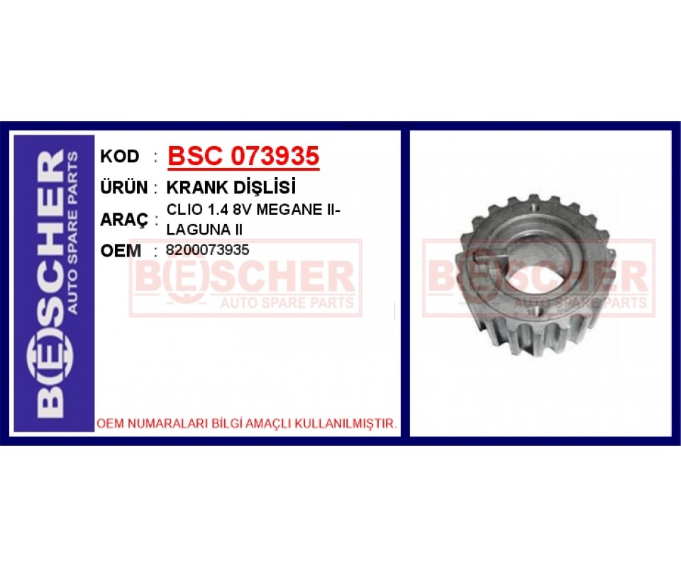 KRANK DİŞLİSİ CLIO 1.4 8V MEGANE II-LAGUNA II