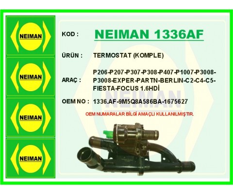 TERMOSTAT GÖVDESİ FORD PEUGEOT FIESTA-COURİER-FOCUS-207-308-PARTNER-C4-C5 07> 1.4-1.5-1.6 TDCİ EURO 5