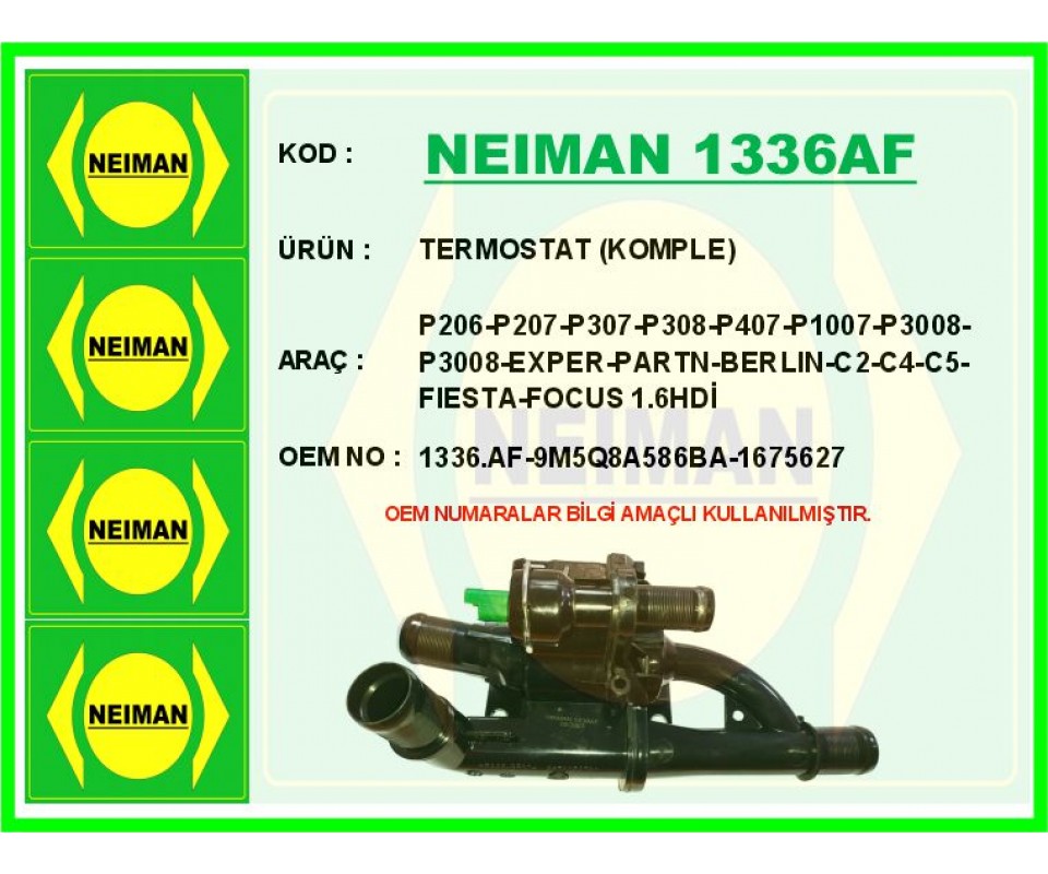 TERMOSTAT GÖVDESİ FORD PEUGEOT FIESTA-COURİER-FOCUS-207-308-PARTNER-C4-C5 07> 1.4-1.5-1.6 TDCİ EURO 5