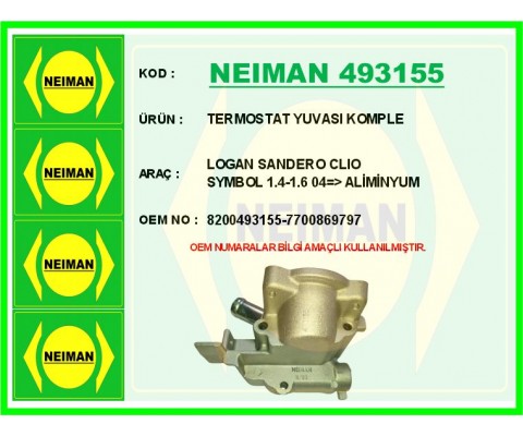 TERMOSTAT YUVASI RENAULT CLIO-KANGOO-MEGANE DACIA LOGAN 1.4-1.6 K4J-K4M ALÜMİNYUM-TIPASIZ