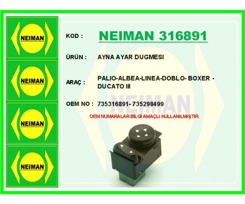 AYNA AYAR DUGMESI PALIO-ALBEA-LINEA-DOBLO- BOXER - DUCATO III