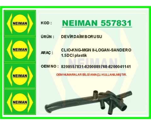 DEVİRDAİM BORUSU CLIO-KNG-MGN II-LOGAN-SANDERO 1.5DCI plastik